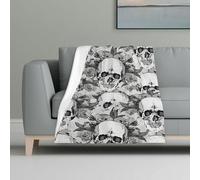 Jkkghll Skull Skeleton Print Soft Warm Cozy Flannel Blanket for Travel Camping Home Dorm Picnic All-Season