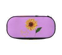 Jkkghll Smile Face Sunflower Print Lightweigh School Students Large Capacity Pencil Case Spacious Pen Pouch Zipper