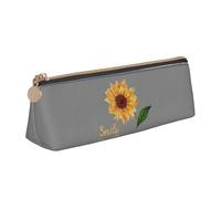 Jkkghll Smile Face Sunflower Print School Casual Pencil Case Slim Pouch Higher Capacity Pens Artist Student Teenager