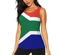 Jkkghll South African Flag Print Summer Athletic Gym Activity Tank Tops Running Hiking Casual Wear Stay Cool Dry Black