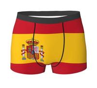 Jkkghll Spanish flag Print Breathable Men Boxer Briefs Moisture Wicking Lightweight for Everyday Active Wear Black