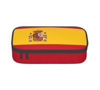 Jkkghll Spanish Flag Print Stylish School Pencil Case 8.3 X 2 X 3.7 in Multi Functional Storage Bag Student