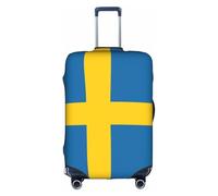 Jkkghll Swedish Flag Print Luggage Cover Elastic Travel Suitcase Protector with Concealed Zipper Anti Scratch