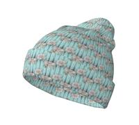 Jkkghll Teal Barn Door Floral Print Knitted Beanie Men Women Sppleness Warm Cute Cap Fashionable Cold Weather Hat