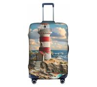 Jkkghll The Seaside Lighthouse Print Luggage Cover Elastic Travel Suitcase Protector with Concealed Zipper Anti Scratch