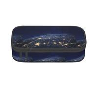 Jkkghll View of Earth Print Stylish School Pencil Case 8.3 X 2 X 3.7 in Multi Functional Storage Bag Student