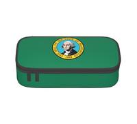 Jkkghll Washington Flag Print Stylish School Pencil Case 8.3 X 2 X 3.7 in Multi Functional Storage Bag Student