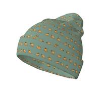 Jkkghll Yoga Pug Print Knitted Beanie Men Women Sppleness Warm Cute Cap Fashionable Cold Weather Hat Black