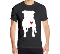 JKLPBVFXZHU Pitbull Heart Men's Short Sleeve T Shirts Quick Dry Running Tops(XX-Large)