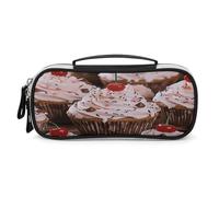 JKLPOMN Portable Makeup Bag, Cupcake And Muffin Printed Large Capacity Travel Makeup Box Storage Bag,Zippered Cosmetic Travel Bag ，Ladies' Toiletry Bag Suitable For Girls' Travel, Cupcake And Muffin,