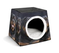 JKLPOMN Warm Pet Cave, Rottweiler Wallpaperprinted Winter Pet House, Cozy Pet Bed House Comfortable Pet Bed House, Indoor/Outdoor Pet House, Suitable for Cats and Dogs