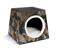 JKLPOMN Warm Pet Cave, Tiger in Caveprinted Winter Pet House, Cozy Pet Bed House Comfortable Pet Bed House, Indoor/Outdoor Pet House, Suitable for Cats and Dogs