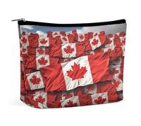 JKLPOMN Women Portable Travel Makeup Bag,Canadian Flag Printed Water-Resistant Makeup Bags,Cute Makeup Bag,Apply To Cosmetics,Makeup Brushes Toiletry,Jewelry,Small Change, Canadian Flag, 6.8*5.9*2.3