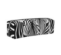 JKLQWC Abstract Animal Zebra Printed Leather Pencil Case with Silver Zipper - Simple and Lightweight Organizer for School, Office, Travel, Makeup