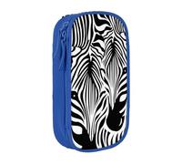 JKLQWC Abstract Animal Zebra Printed Pencil Case Cute Pen Pouch Large Pen Bag Portable Storage Organizer Box for Office School Teen Girl Boy Adult,Blue