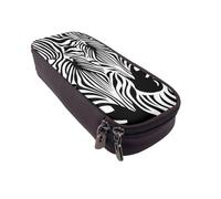 JKLQWC Abstract Animal Zebra Prints Pencil Case for Girls Boys Cute PU Leather Pen Pencil Box Bag Zipper Pencil Pouch Organizer for Office School