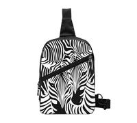 JKLQWC Abstract Animal Zebra Prints Sling Bag for Women Men, Foldable Sling Backpack Casual Chest Bag Crossbody Daypack for Travel Hiking Running