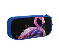 JKLQWC Abstract Flamingo Printed Pencil Case Cute Pen Pencil Box Bag Zipper Storage Organizer Box Holder for Office School Teen Girl Boy Adult,Blue