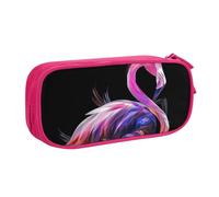 JKLQWC Abstract Flamingo Printed Pencil Case Cute Pen Pencil Box Bag Zipper Storage Organizer Box Holder for Office School Teen Girl Boy Adult,Pink