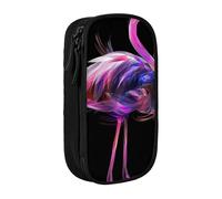 JKLQWC Abstract Flamingo Printed Pencil Case Cute Pen Pouch Large Pen Bag Portable Storage Organizer Box for Office School Teen Girl Boy Adult,Black