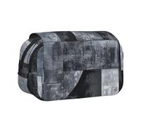 JKLQWC Abstract Gray Prints Pencil Case for Kids Men Women, Two Layers Large Capacity Pencil Pouch Makeup Bag Organizer for Office School Travel