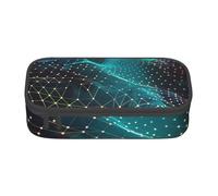 JKLQWC Abstract Polygonal Space Printed Pencil Case Cute Pen Pencil Box Bag Large Capacity Compartment Zipper Pencil Pouch Organizer for Office School Travel