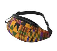 JKLQWC African Ethnic Pattern Printed Waist Bag with Headphone Jack, Personalized Bumbags Fanny Packs Unisex Running Hiking Crossbody Bags for Men Women