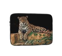 JKLQWC African Wildlife Leopard on Rock Printed Laptop Sleeve for Men Women 12 inch Shockproof Laptop Case Bag for Travel Office School