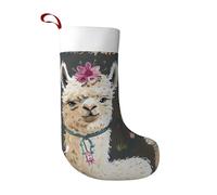 JKLQWC Alpaca Llama Prints Soft Christmas Stocking Large Plush Hanging Xmas Santa Socks for Holiday Party Gifts Decoration