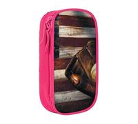 JKLQWC American Flag Baseball Printed Pencil Case Cute Pen Pouch Large Pen Bag Portable Storage Organizer Box for Office School Teen Girl Boy Adult,Pink