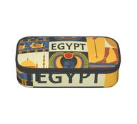 JKLQWC Ancient Egypt Tribe Series Printed Pencil Case Cute Pen Pencil Box Bag Large Capacity Compartment Zipper Pencil Pouch Organizer for Office School Travel