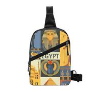 JKLQWC Ancient Egypt Tribe Series Prints Sling Bag for Women Men, Foldable Sling Backpack Casual Chest Bag Crossbody Daypack for Travel Hiking Running