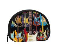JKLQWC Art Guitar Pattern Printed Coin Purse for Women Cute Small Change Wallet Mini Coin Purses Pouch with Zipper