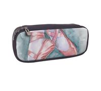 JKLQWC Ballet Dancer Printed PU Leather Pencil Case Cute Pen Pencil Box Bag Zipper Office School Pencil Pouch Organizer for Students Teen Girls Boys Adult Gifts