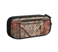 JKLQWC Barn Door Printed Pencil Case Cute Pen Pencil Box Bag Zipper Storage Organizer Box Holder for Office School Teen Girl Boy Adult,Black
