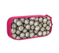 JKLQWC Baseball Printed Pencil Case Cute Pen Pencil Box Bag Zipper Storage Organizer Box Holder for Office School Teen Girl Boy Adult,Pink