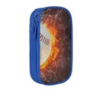 JKLQWC Baseball Printed Pencil Case Cute Pen Pouch Large Pen Bag Portable Storage Organizer Box for Office School Teen Girl Boy Adult,Blue
