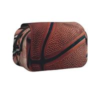 JKLQWC Basketball Sport Prints Pencil Case for Kids Men Women, Two Layers Large Capacity Pencil Pouch Makeup Bag Organizer for Office School Travel