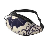 JKLQWC Bat pattern Printed Waist Bag with Headphone Jack, Personalized Bumbags Fanny Packs Unisex Running Hiking Crossbody Bags for Men Women