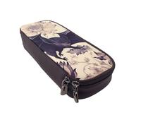 JKLQWC Bat Print Printed PU Leather Pencil Case Cute Pen Pencil Box Bag Zipper Office School Pencil Pouch Organizer for Students Teen Girls Boys Adult