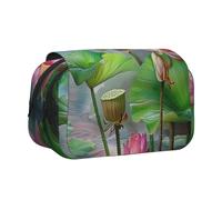 JKLQWC Beautiful Flowers and Fruits in The Water Prints Pencil Case for Kids Men Women, Two Layers Large Capacity Pencil Pouch Makeup Bag Organizer for Office School Travel