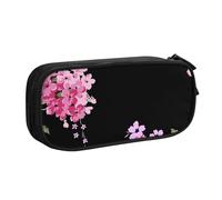 JKLQWC Beautiful Flowers Printed Pencil Case Cute Pen Pencil Box Bag Zipper Storage Organizer Box Holder for Office School Teen Girl Boy Adult,Black