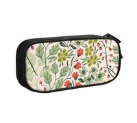 JKLQWC Beautiful Flowers Printed Pencil Case Cute Pen Pencil Box Bag Zipper Storage Organizer Box Holder for Office School Teen Girl Boy Adult,Black