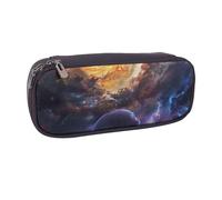 JKLQWC Beautiful Galaxy Printed PU Leather Pencil Case Cute Pen Pencil Box Bag Zipper Office School Pencil Pouch Organizer for Students Teen Girls Boys Adult