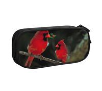 JKLQWC Beautiful red Birds Printed Pencil Case Cute Pen Pencil Box Bag Zipper Storage Organizer Box Holder for Office School Teen Girl Boy Adult,Black