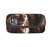 JKLQWC Bengal Tiger Printed Pencil Case Cute Pen Pencil Box Bag Large Capacity Compartment Zipper Pencil Pouch Organizer for Office School Travel