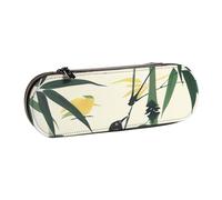 JKLQWC Birds Landed on Branches Printed Pencil Case Cute Pen Pencil Box Bag PU Leather Zipper Pencil Pouch Organizer for Office School Travel