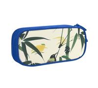 JKLQWC Birds Landed on Branches Printed Pencil Case Cute Pen Pencil Box Bag Zipper Storage Organizer Box Holder for Office School Teen Girl Boy Adult,Blue