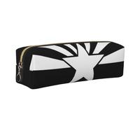 JKLQWC Black Arizona Flag Printed Leather Pencil Case with Gold Zipper - Simple and Lightweight Organizer for School, Office, Travel, Makeup