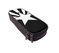 JKLQWC Black Arizona Flag Prints Pencil Case for Girls Boys Cute PU Leather Pen Pencil Box Bag Zipper Pencil Pouch Organizer for Office School